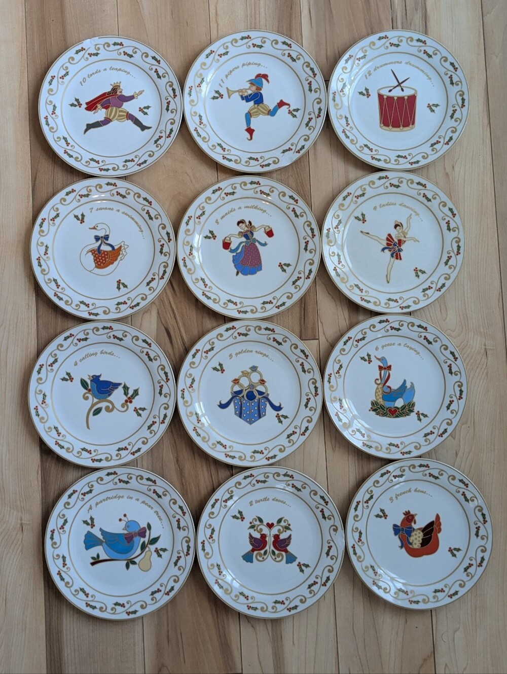 RARE Mikasa 12 Days Of Christmas Plates Complete Set (PLEASE READ)